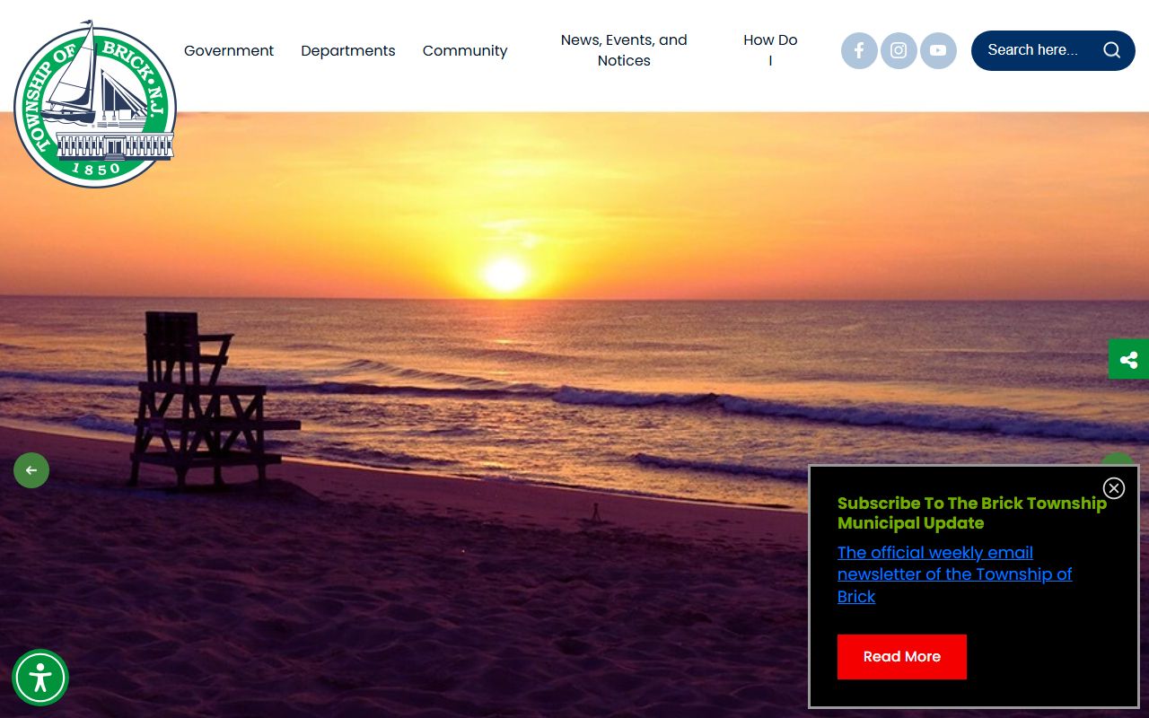 Brick Township government website for inmate population records