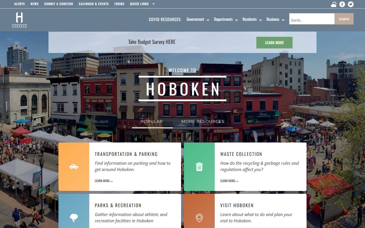 Hoboken city government information related to inmate population records