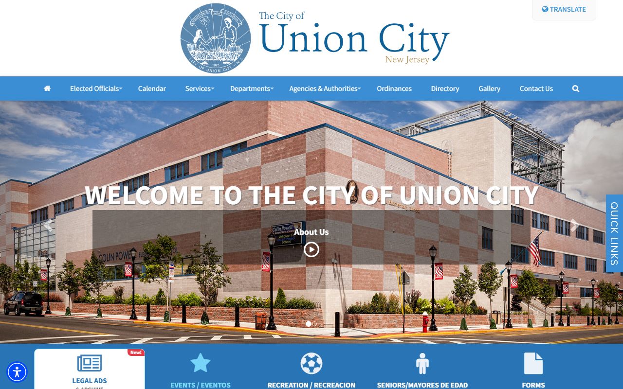 Union City government website for inmate population records