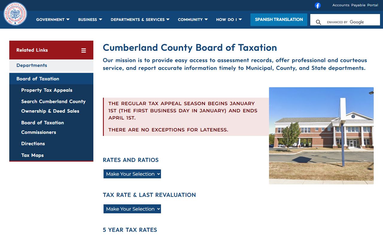 Cumberland County OPRA information for inmate population records requests in New Jersey