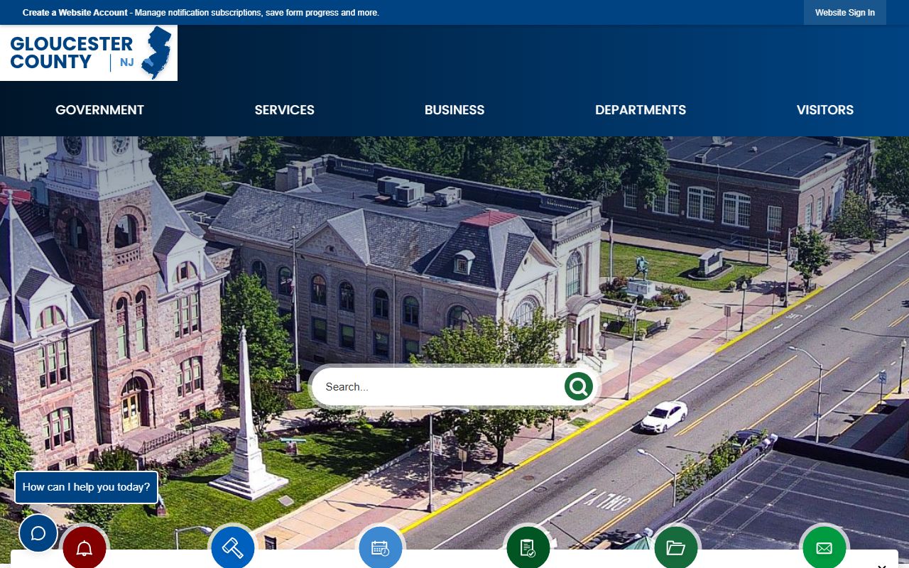 Gloucester County government website for inmate population records in New Jersey