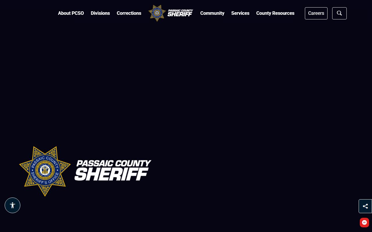 Passaic County Sheriff Office website for inmate population records lookup