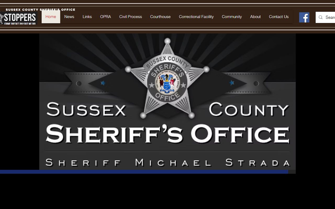 Sussex County Sheriff Office website with inmate population resources